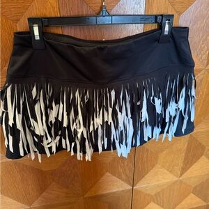 Lucky in Love Black & White Fringe Tennis Skirt